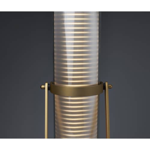 Lampe de table Frechin LED / H 65 cm - marbre - DCW éditions - Blanc & or / Marbre noir - Marbre, Métal, Verre borosilicaté