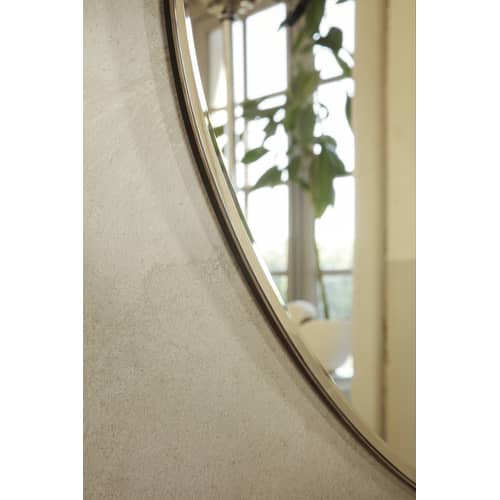 Miroir mural Pond Small gris argent métal / 52 x 50 cm - Ferm Living - Chromé foncé - MDF peint, Verre, Zinc plaqué chrome