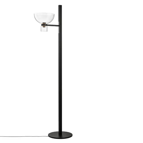 Stehleuchte Nocturne 1 - Bowl glas schwarz / LED - Flos - Schwarz - Aluminium, Geblasenes Borosilikatglas