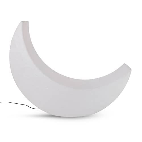 My Moon Outdoor floor lamp plastic material white / Luminous rocking chair - L 152 cm / Indoor-outdoor - Seletti - White - Polythene
