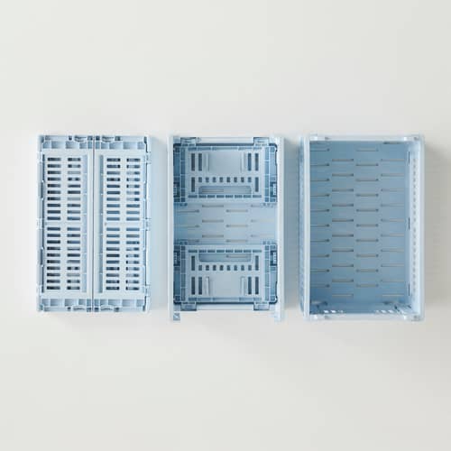 Panier Colour Crate plastique bleu Small / 17 x 26,5 cm - Recyclé - Hay - Bleu Soft - Polypropylène recyclé