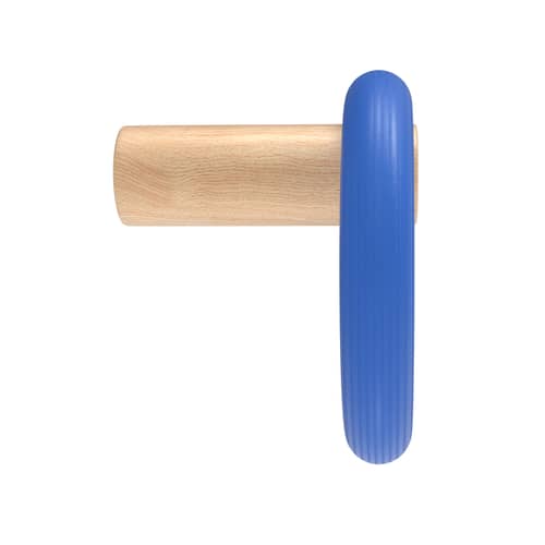 Patère Fernand Horizontale bois bleu - Hartô - Bleu - Bois massif, Multiplis