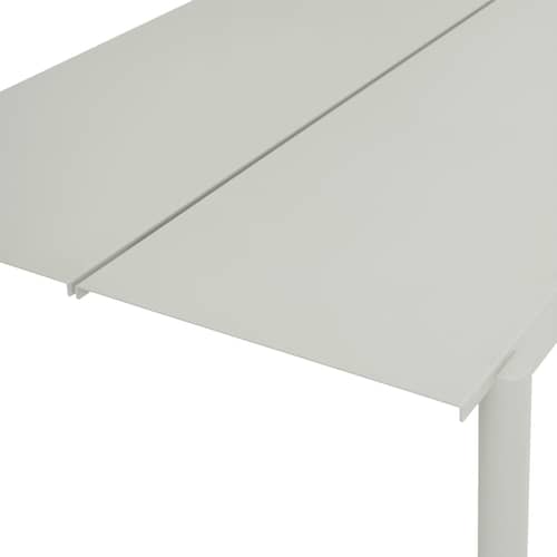 Linear Rectangular table metal grey / Steel - 220 x 90 cm - Muuto - Light grey - Powder-coated steel