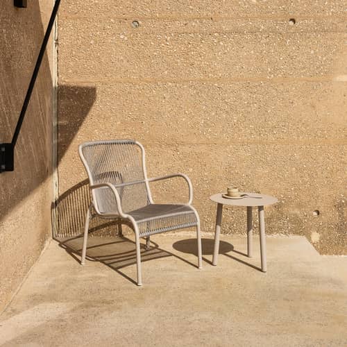 Table d\'appoint Lilo métal beige / Ø 45 x H 44 cm - Vincent Sheppard - Blanc Dune - Aluminium thermolaqué