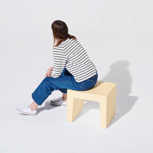 Table d\'appoint Concrete Seat plastique beige / Table d\'appoint - Polyéthylène recyclé - Fatboy - Spark - Polyéthylène recyclé