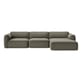 Canapé d'angle Develius F tissu vert / 4 places - L 309 cm / Dormeuse droite - &tradition