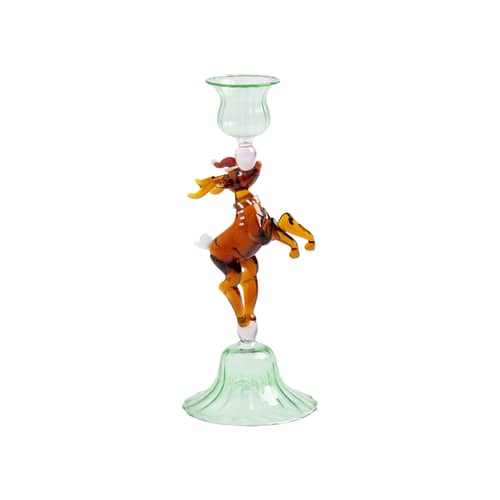 Bougeoir main rat de cave en verre soufflé