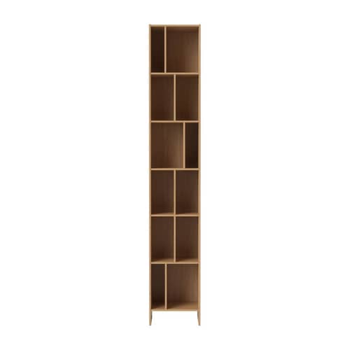 Libreria Cronos In Rovere E Bianco - 7 Ripiani A V - Per Libri, Blu-Ray E Oggetti Decorativi 53x27x138 Cm - Foto 10