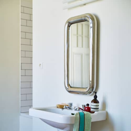 Miroir mural Chubby métal argent / 45 x 80 cm - HK LIVING