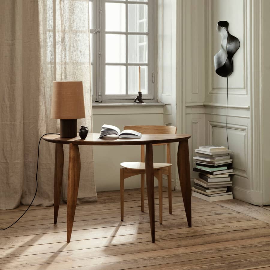 Bureau Feve bois naturel / 117 x 60 cm - Noyer - Ferm Living