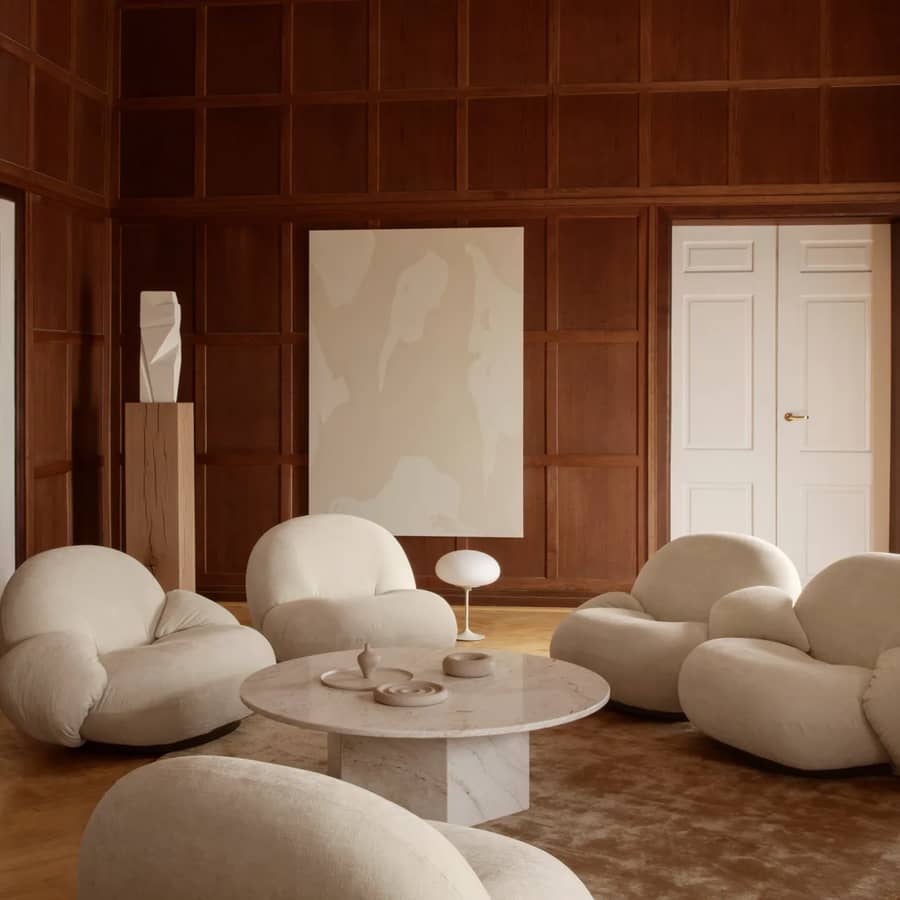 Fauteuil rembourré Pacha - Avec accoudoirs tissu / Pierre Paulin, réédition 1975 - Gubi