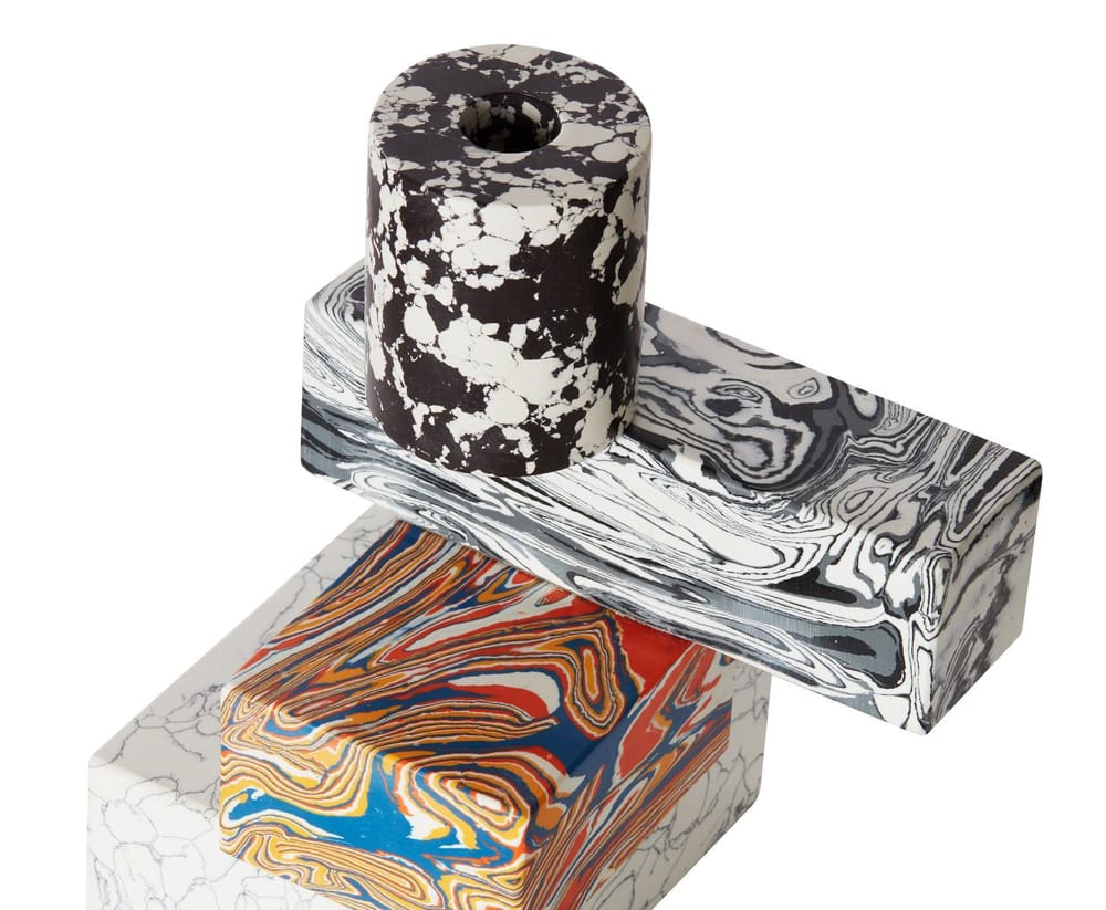 TOM DIXON Swirl Multi 大理石 キャンドルスタンド Tom Dixon Swirl Multi Candelabra - white multicoulered black