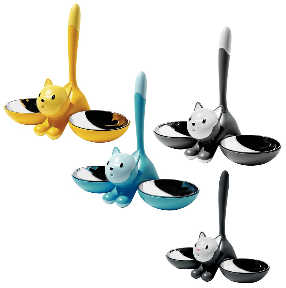 Dish Tigrito Alessi For cats - Black - Metal plastic material | Made In  Design