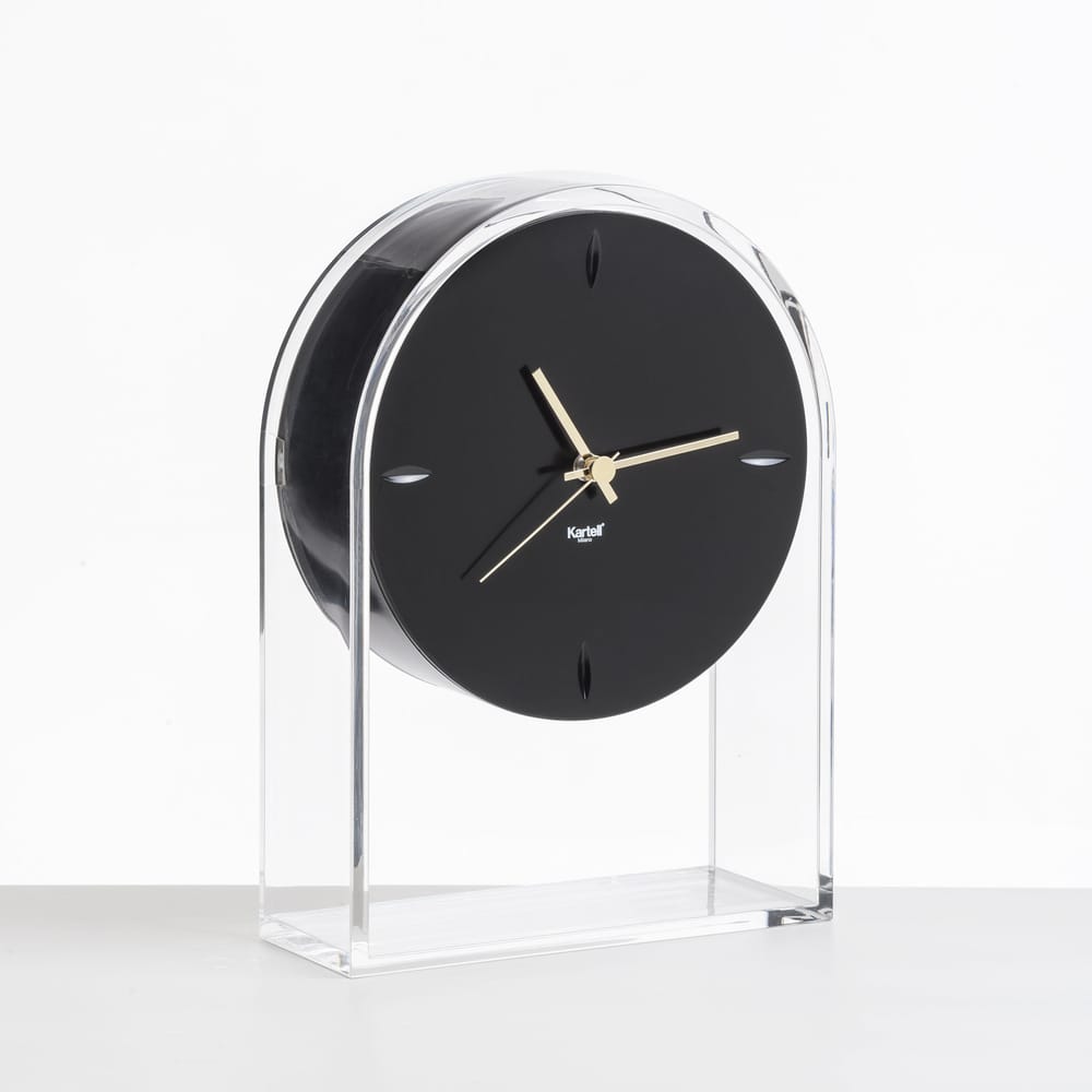 Desk clock L'Air du temps Kartell / H 30 cm - Black transparent