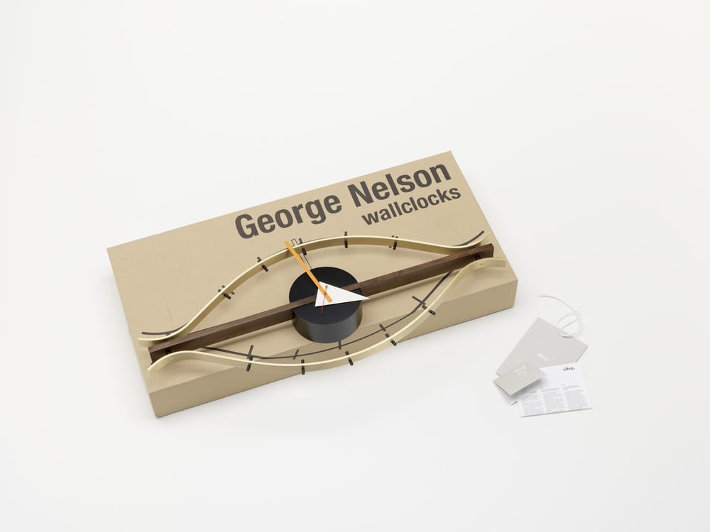 Vitra Eye Clock Clock - black walnut brass | Made In Design UK