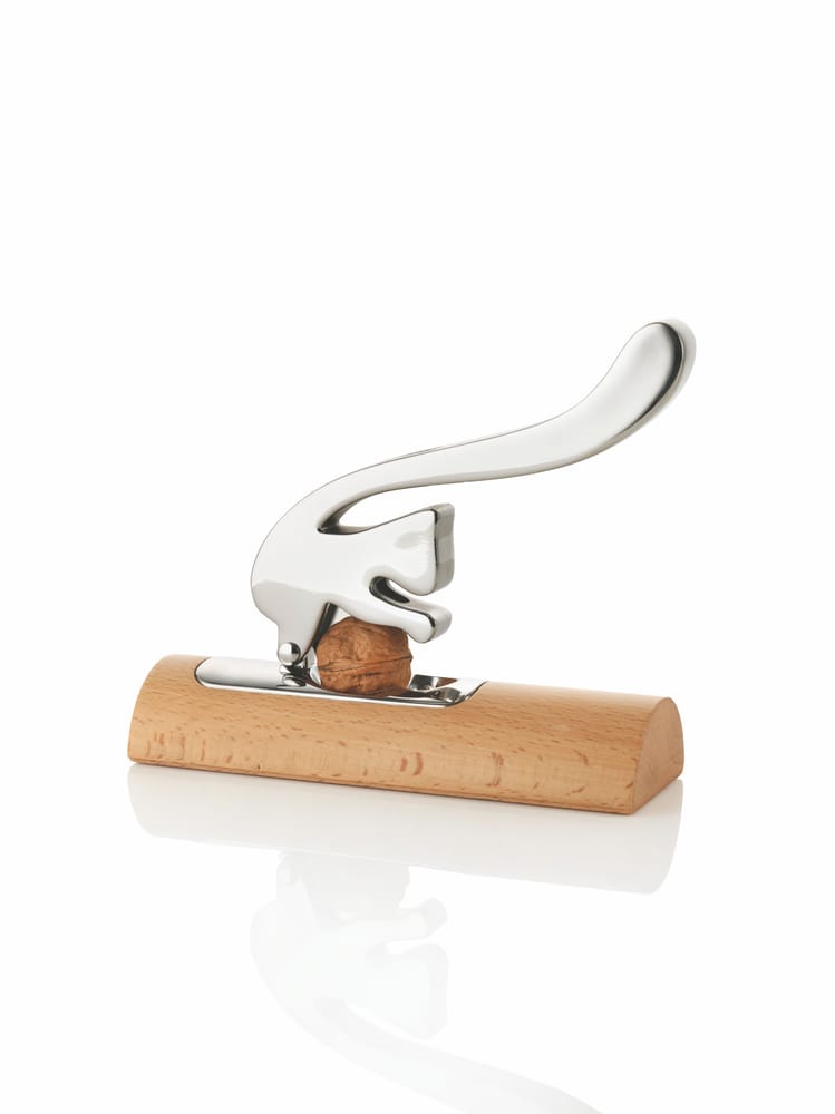 Alessi Scoiattolo Nut cracker - light wood glossy steel | Made In