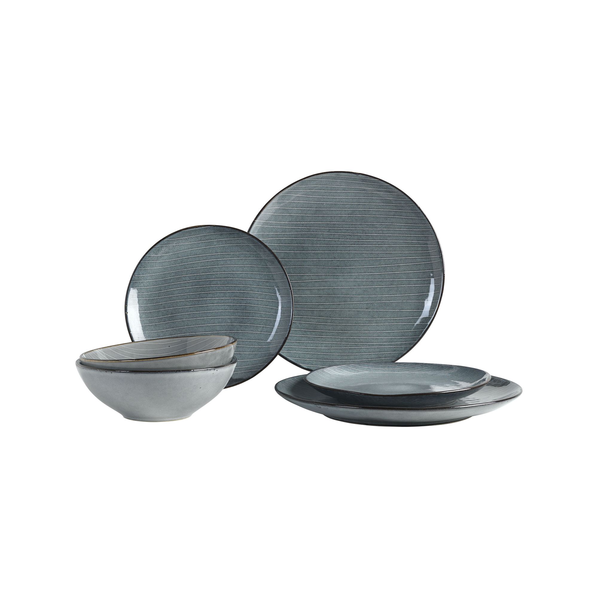 Geschirr-Set Nordic Sea BROSTE COPENHAGEN / 2 Personen - 6 Zimmer - Blau - Keramik