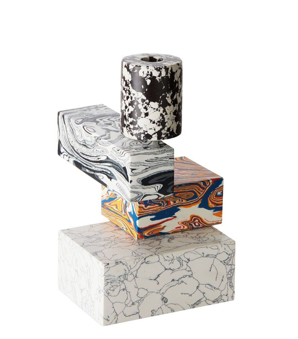 TOM DIXON Swirl Multi 大理石 キャンドルスタンド Tom Dixon Swirl Multi Candelabra - white multicoulered black