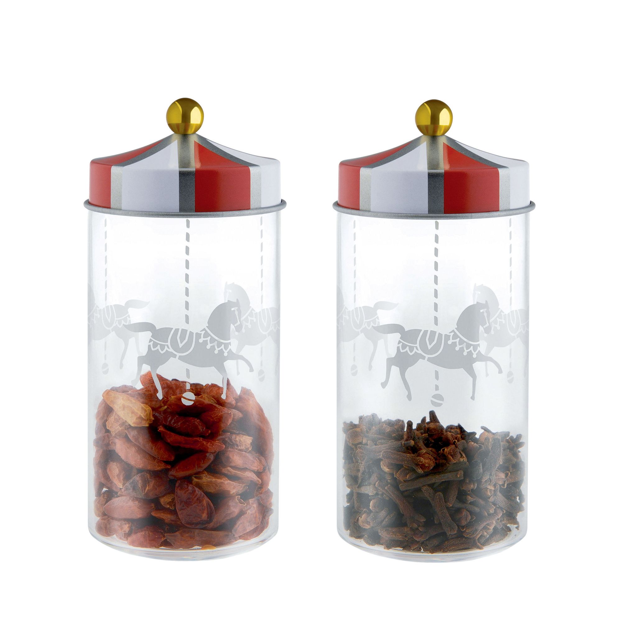 Alessi Circus Airtight jar - white red | Made In Design UK