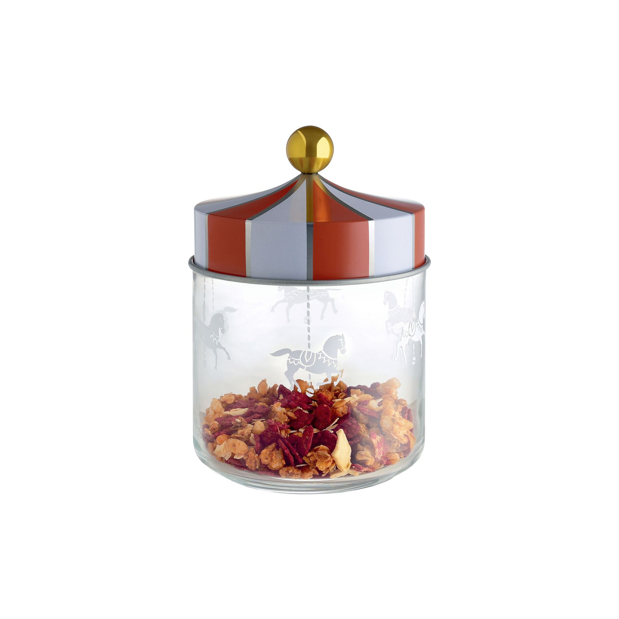 アレッシィ　ALESSI サーカス　CIRCUS 収納ジャー　ブリキ airtight-jar-circus-75-cl-red-