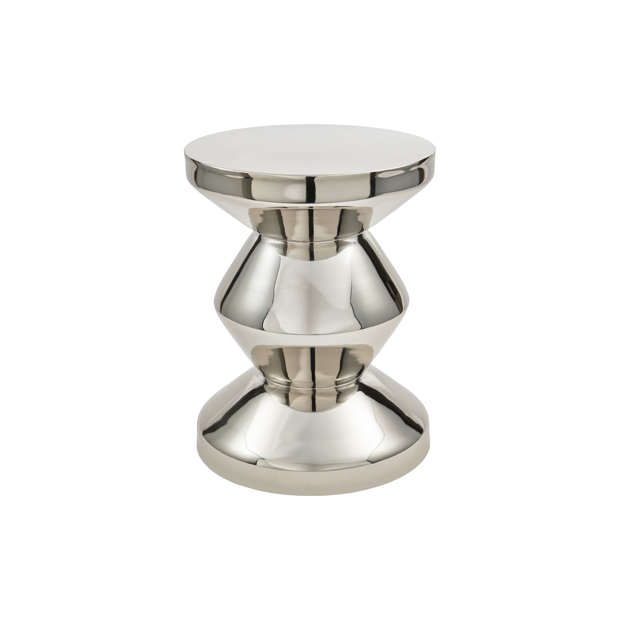 Stool Zig Zag Metal Pols Potten - Silver - Metal | Made In Design