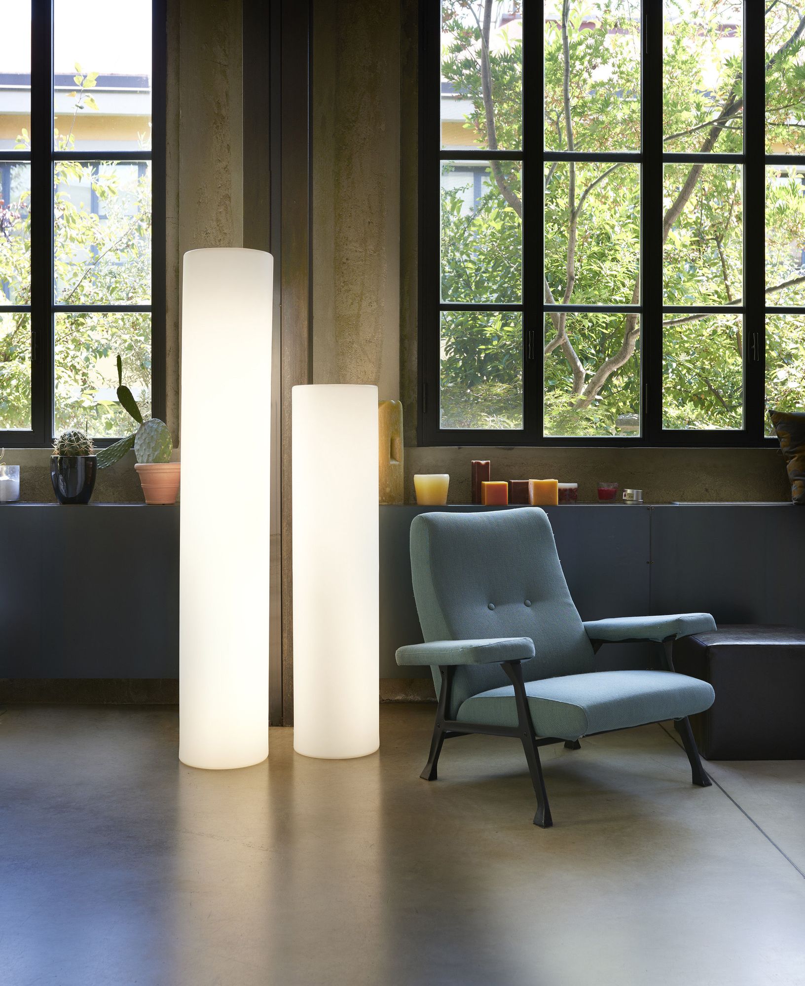 Lampadaire Blomus Stage L - Aluminium & Plastique - Blanc - Hauteur 130cm - Neuf