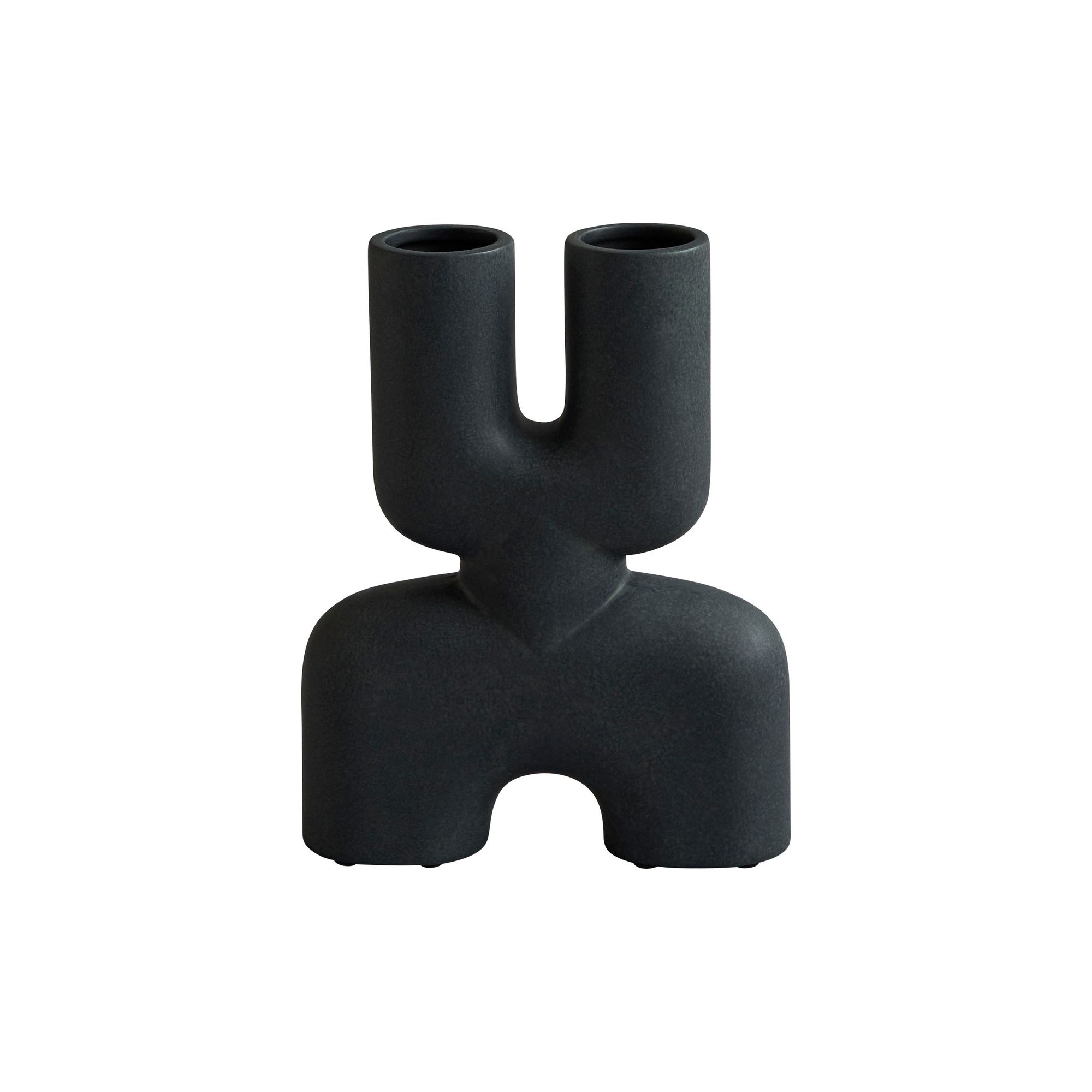 Vase Cobra Double Mini 101 COPENHAGEN / L 22 x H 28 cm - Noir