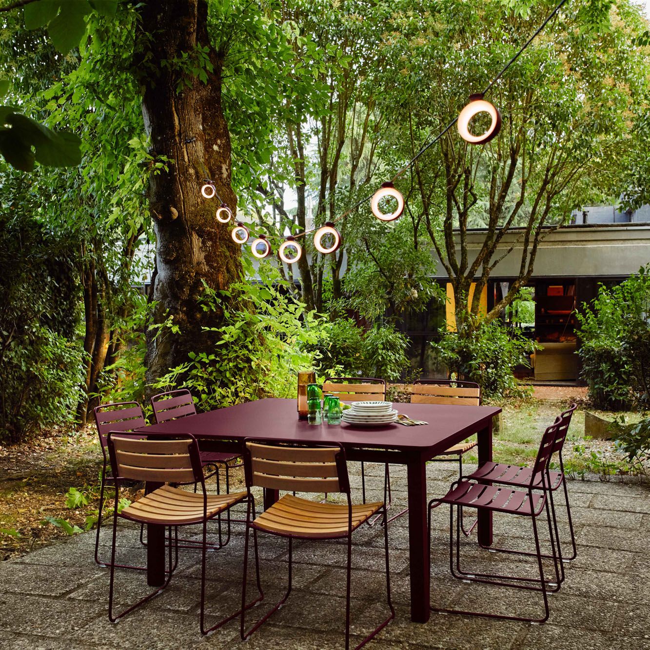 Guirlande lumineuse extérieur Hoopik Fermob - éclairage extérieur terrasse