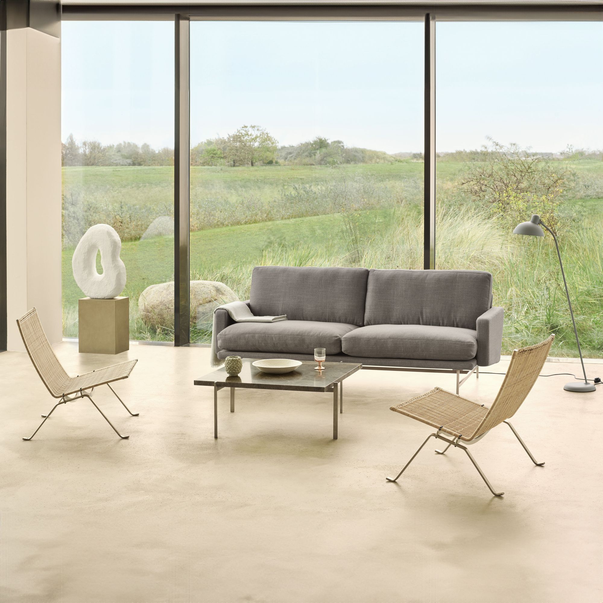 Fauteuil bas PK22 Fritz Hansen - Fauteuil rotin