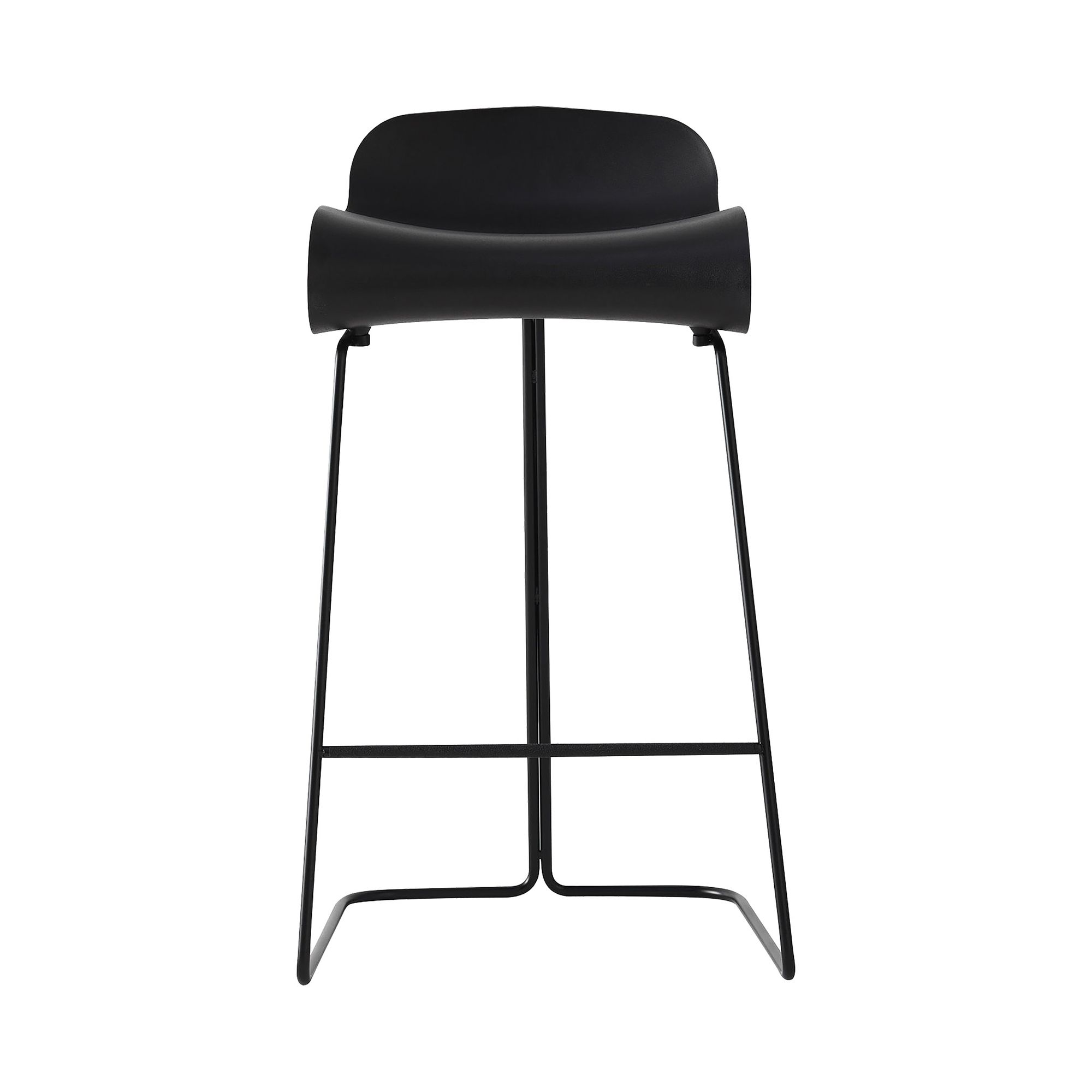Bar stool BCN Kristalia H 66 cm - Black - Plastic material | Made