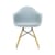 RE DAW - Eames Plastic Armchair Armchair plastic material blue / (1950) - Light wood legs - Padded seat / Recycled - Vitra