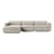 Ecksofa Develius E textil grau / 4 Sitze - L 309 cm / Liege links - &tradition