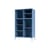 Geschirrschrank Ripple III holz blau / Vitrine - B 69,6 x T 38 x H 105 cm / Wellglas - MONTANA