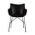 Poltrona Q/Wood SOFT legno nero / Legno modellato & seduta tessuto - Kartell