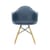 Poltrona RE DAW - Eames Plastic Armchair materiale plastico blu / (1950) - Gambe legno chiaro - Seduta imbottita / Riciclata - Vitra