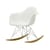 Rocking chair RAR - Eames Plastic Armchair plastique blanc / (1950) - Pieds chromés & bois clair - Vitra