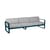 Canapé de jardin 3 places Bellevie métal tissu bleu gris / L 235 cm - Tissu gris flanelle - Fermob