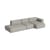 Canapé d'angle Mags Soft Low Armrest n°4 gris clair / 3 places -  L 331 cm/ Accoudoir droite - Hay