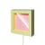 Applique con presa Negresco materiale plastico legno rosa giallo / By Martine Bedin, 1981 - 60 x 60 cm - Memphis Milano