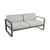 Canapé de jardin 2 places Bellevie métal tissu gris beige / L 160 cm - Tissu gris flanelle - Fermob