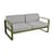 Canapé de jardin 2 places Bellevie métal tissu vert / L 160 cm - Tissu gris flanelle - Fermob
