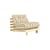 Fauteuil convertible Roots tissu beige / Dormeuse & lit d'appoint - 3 positions / Structure pin clair - KARUP
