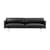 Canapé droit Outline cuir noir / 3 places- L 220 cm - Muuto