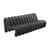 Canapé droit Extra Bold Sofa tissu gris / 3 places - L 224 cm (12 tubes) - Moustache