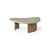 Couchtisch Boomerang Outdoor stein grau / 90 x 61 x H 29 cm - Recycelter Beton & Teakholz - Ethnicraft