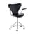 Fauteuil pivotant Série 7 cuir noir / Arne Jacobsen, 1955 - Fritz Hansen