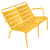 Banc avec dossier Luxembourg Duo métal jaune / 2 places - L 119 cm - Fermob