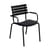 Fauteuil empilable ReCLIPS plastique noir / Accoudoirs métal - Plastique recyclé - Houe