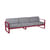 Canapé de jardin 3 places Bellevie métal tissu rouge gris / L 235 cm - Tissu gris flanelle - Fermob