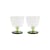 Bicchiere a piede Petal vetro verde / Set di 2 - & klevering